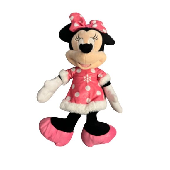 DISNEY Plush Minnie Mouse 22" Pink Dress Bow and Shoes She Sits - Picture 1 of 7
